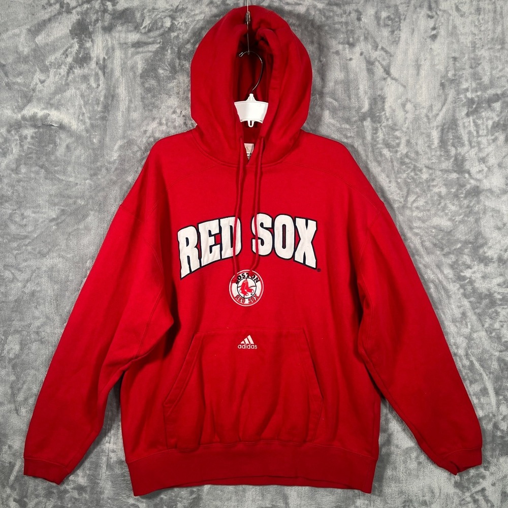 Vintage Boston Red Sox Adidas‎ Hoodie Mens XL Red Pullover Embroidered Y2K 90s